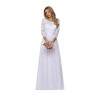 Rochie Mireasa Alba Ever-Pretty 38 Outlet Dantela Sifon Maneca Lunga Ocazie Speciala Nunta