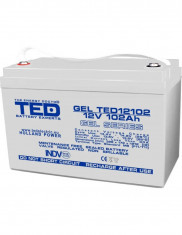 Acumulator 12V, TED Electric, GEL Deep Cycle Solar, Dimensiuni 331 x 173 x 213 mm, Baterie 12V 102Ah M8, TED Electric foto