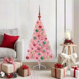VidaXL Pom de Crăciun artificial pre-iluminat Roz 120 cm PVC 3397058