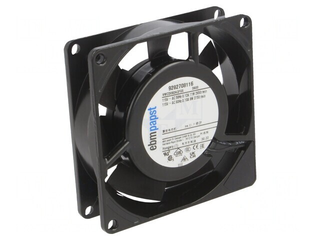 Ventilator AC axial 115V 92x92x25mm 70m3/h 40dBA