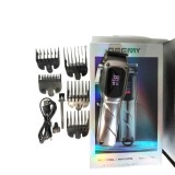 Masina de tuns profesionala Geemy GM-8051, autonomie 3h, lame otel inoxidabil, 6 piepteni, barba, par, neagra