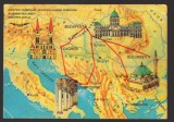 CPIB 25246 CARTE POSTALA - HARTA ZBORURILOR "MALEV", NECIRCULATA