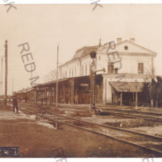 5304 - FOCSANI, Vrancea, Railway Station - old postcard, real Photo - unused
