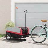 Remorca pentru biciclete, negru si rosu, 45 kg, fier GartenMobel Dekor, vidaXL