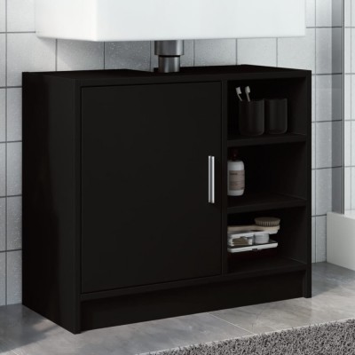 vidaXL Dulap de chiuvetă, negru, 63x29x55 cm, lemn prelucrat 848130 foto
