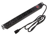 Prelungitor LANBERG PDU-10I-0200-IEC-BK cu 10 prize și protecție la supratensiune