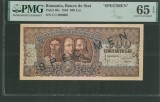 Romania 500 lei 1949 Banca de stat specimen gradată PMG