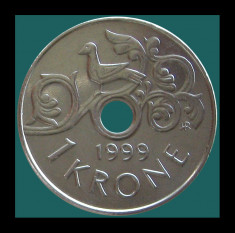 NORVEGIA KM#462 - 1 Krone 1999 - ?21mm - 4.3g foto