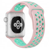 Cumpara ieftin Curea iUni compatibila cu Apple Watch 1/2/3/4/5/6/7, 38mm, Silicon Sport, Pink/Blue