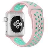 Cumpara ieftin Curea iUni compatibila cu Apple Watch 1/2/3/4/5/6/7, 42mm, Silicon Sport, Pink/Blue