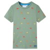 Tricou pentru copii cu m&acirc;neci scurte, kaki, 128 11767, vidaXL