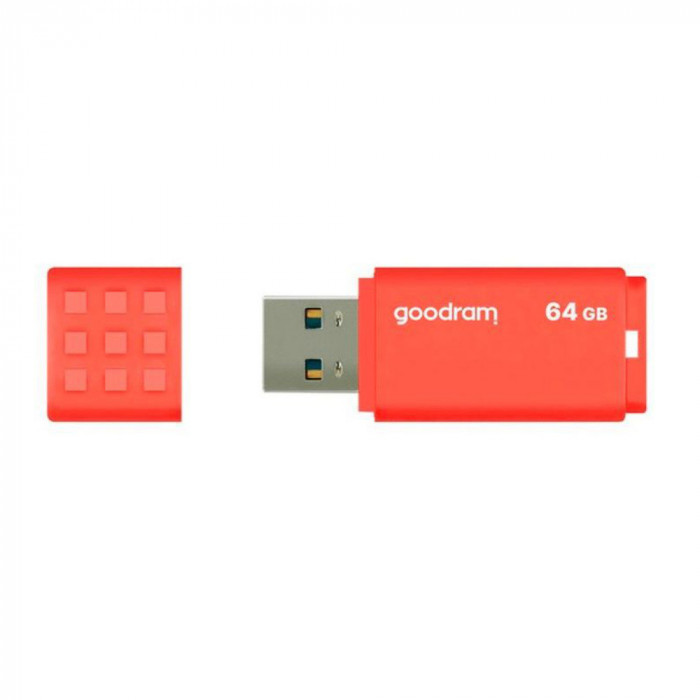 Memorie USB 3.0, 64 GB, Goodram UME3-0640O0R11, cu capac, portocalie