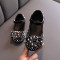 Pantofi negri cu perlute albe si strasuri (Marime Disponibila: Marimea 24)
