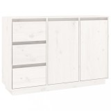 Cumpara ieftin Servanta, alb, 111x34x75 cm, lemn masiv de pin