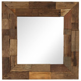 Oglindă, 50 x 50 cm, lemn masiv reciclat, vidaXL