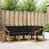vidaXL Set de canapele de exterior cu pernă 4 pcs Natural și Negru 3368627