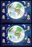 Iordania 1964, Mi #Bl 9-10**, colite cu si fara supratipar, cosmos, spatiu, racheta, astronauti, MNH, cota 48,- &euro;!