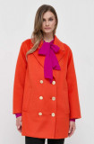 Cumpara ieftin Luisa Spagnoli palton de lana culoarea portocaliu, de tranzitie