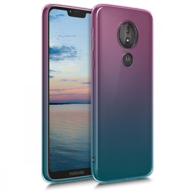 Husa pentru Motorola Moto G7 Power, Silicon, Albastru, 47758.02 foto