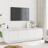 VidaXL Comodă TV, alb, 156x37x45 cm, lemn masiv de pin