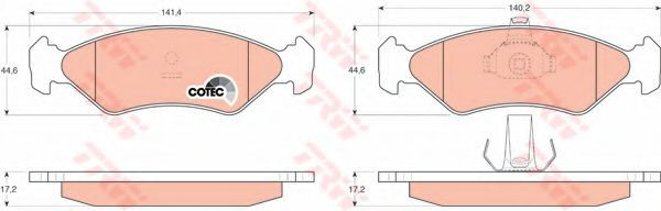 Set placute frana,frana disc FORD FIESTA IV (JA, JB) (1995 - 2002) TRW GDB1221