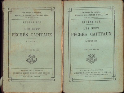 HST C4121N Les sept p&amp;eacute;ch&amp;eacute;s capitaux L&amp;#039;orgueil par Eugen Sue 1887 tome I+II foto