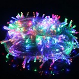 Instalatie luminoasa multicolor 20m, 200 LED sir, 8 efecte, Interior / Exterior, Interconectabila