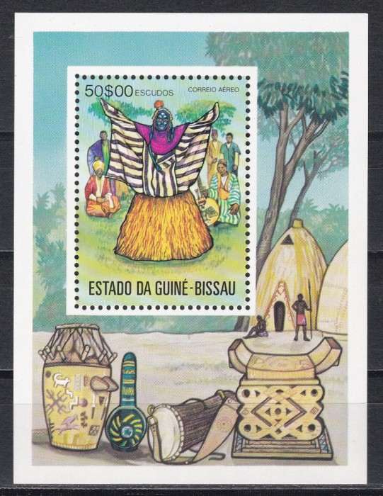 Guineea - Bissau 1976 - Măști de dans, Colita, MNH