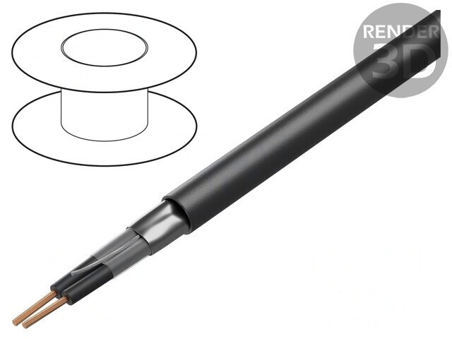 Cablu ecranat BiT 500 2x1,5mm2 Negru
