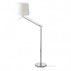 Lampa pentru citit, 100 W, inaltime 152 cm, Argintiu/Alb foto