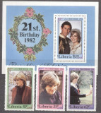 Liberia 1982 Diana birthday, set+perf. sheet, MNH S.495