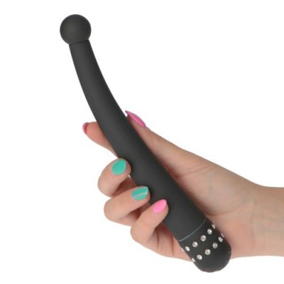 Vibrator Anal Black Diamond, Negru cu Strassuri# foto