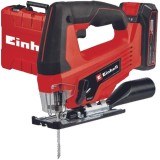 Einhell TC-JS 18 Li PXC - Fierastrau pendular cu 1 acumulator Li-Ion 18 V 2.5 Ah functie suflare praf prindere rapida accesorii valiza plastic