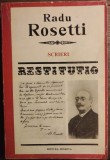 Radu Rosetti - Scrieri (Amintiri etc)