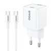 Incarcator Retea Cu Cablu USB-C BWOO CDA211, 30W, 3A, 1 x USB-C, Alb, Universal