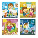 Puzzle 4 in 1 - Activitatile zilnice (12, 16, 20, 24 piese), Dodo