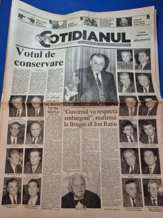 ziarul cotidianul 20 noiembrie 1992