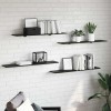 VidaXL Raft pentru cărți 4 pcs Negru 100 x 20 x 1.5 cm Lemn compozit