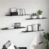 Cumpara ieftin Raft pentru cărți 4 pcs Negru 100 x 20 x 1.5 cm Lemn compozit