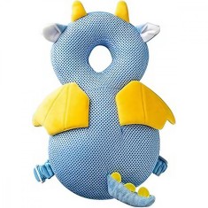 Perna tip rucsac pentru protectia capului, flippy, tetiera tip dragon, pentru bebelusi, design tip plasa, 33x6x19 cm, 180 g, albastru