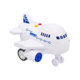 Avion cu lumini si sunet, alb, 14x15x10 cm, ATU-089458, Plastic, Oem