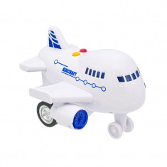 Avion cu lumini si sunet, alb, 14x15x10 cm, ATU-089458