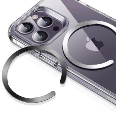 ESR - Adapter HaloLock (2 pack) - Compatible with MagSafe, Universal Phone Ring for Samsung, iPhone - Black/Silver