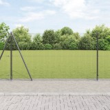 VidaXL &Icirc;ngrădire din s&acirc;rmă sudată cu 13 st&acirc;lpi flansați Gri 1.2x25 m Oțel
