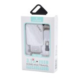 Cumpara ieftin Incarcator priza cu incarcare rapida, Elworld, 2x USB, cablu micro USB - Alb