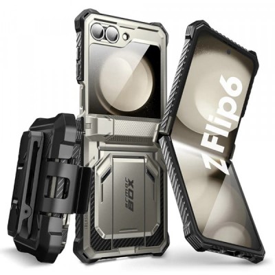 Husa pentru Samsung Galaxy Z Flip7 FE F761 / Z Flip6 F741, i-Blason, ArmorBox, Gri foto