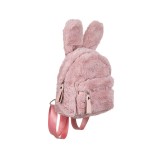 Geanta din plus pentru copii, model Roz cu urechiuse, 23x11x33.5 cm, ATU-087354
