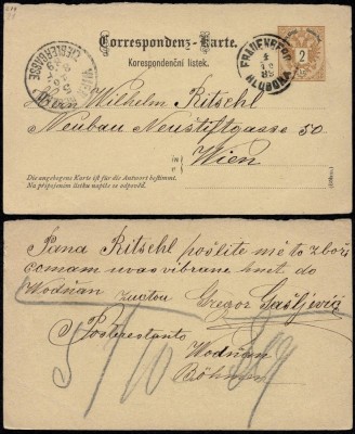 Austria 1889 Old postcard postal stationery Frauenberg to Vienna D.799 foto