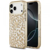 Husa MagSafe pentru Apple iPhone 17 Pro, Guess, Leopard Glitter, Maro