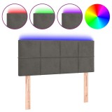 Cumpara ieftin Tablie de pat cu LED, gri inchis, 80x5x78/88 cm, catifea